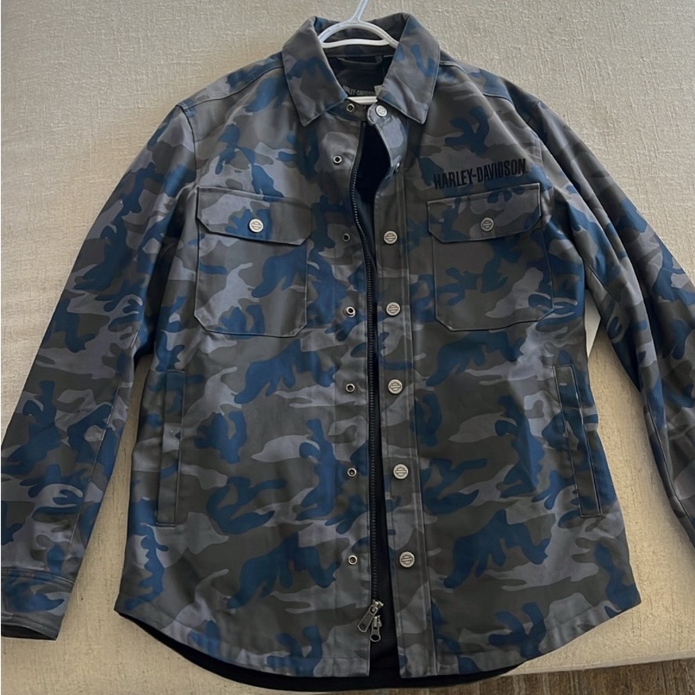 Harley-Davidson Operator Riding Short Jacket Blue Camo L